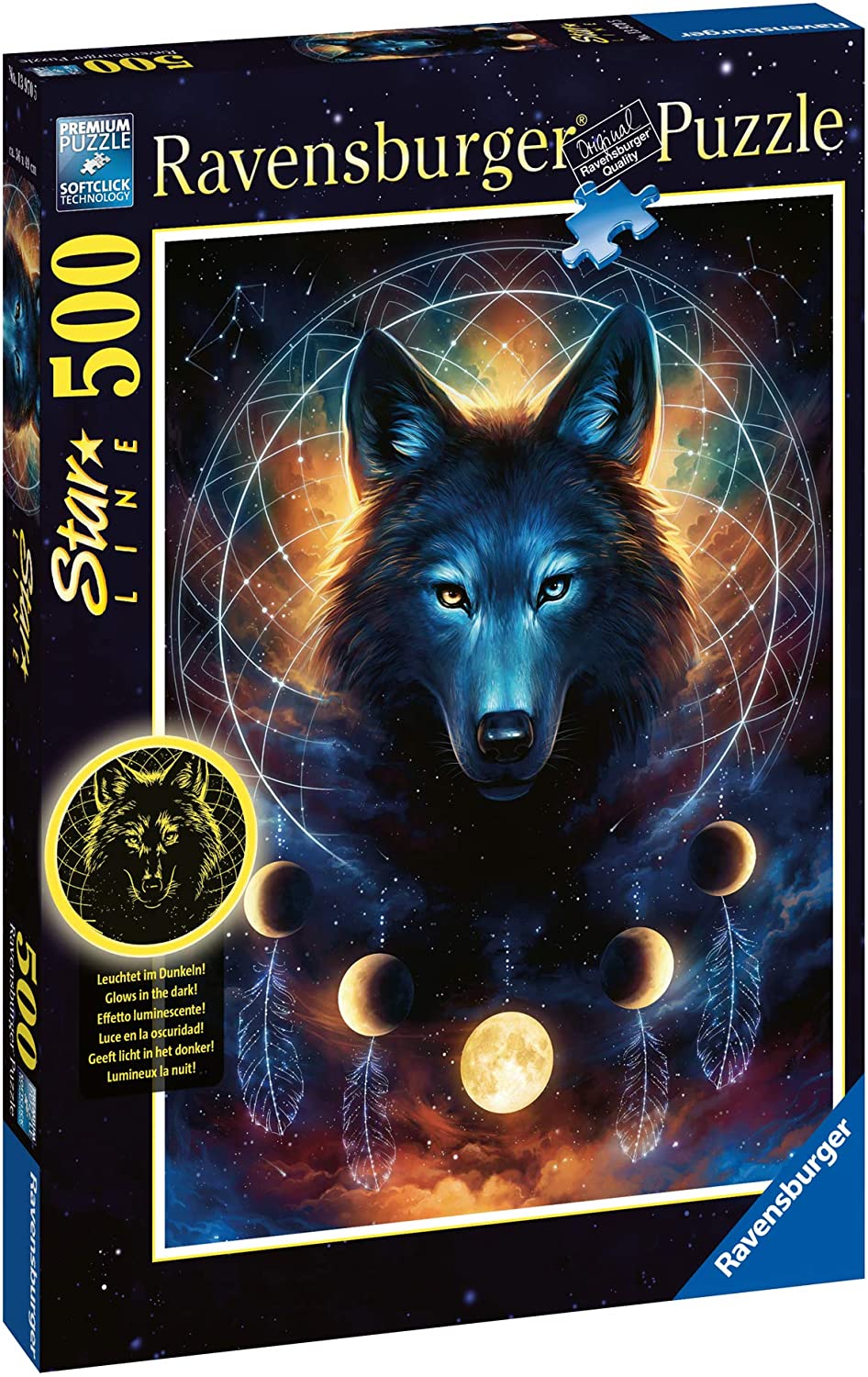 Puzzle Leuchtender Wolf - 500 Teile