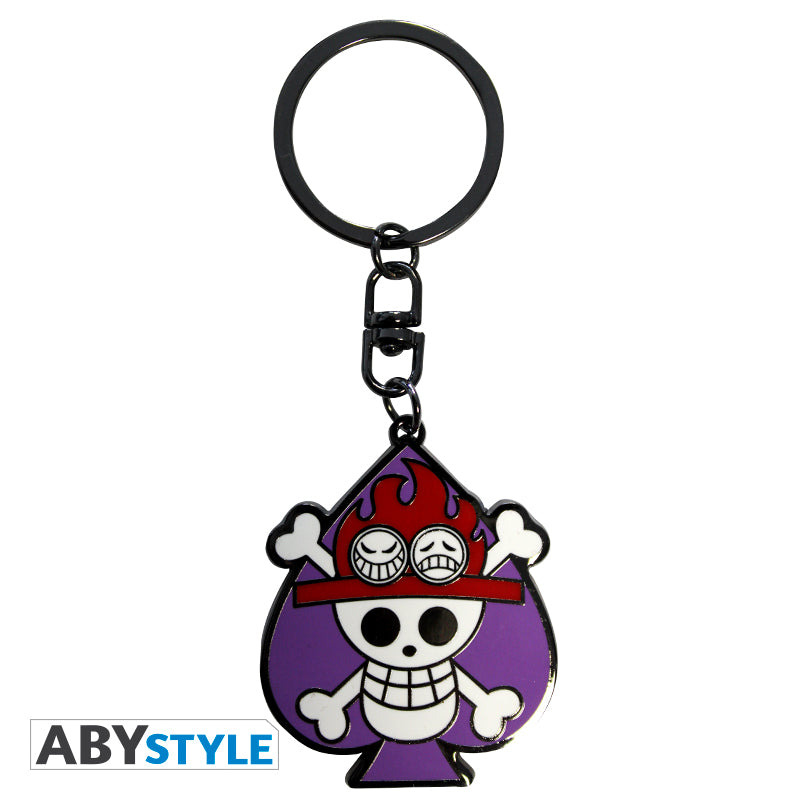 One Piece Metall Schlüsselanhänger Skull Ace